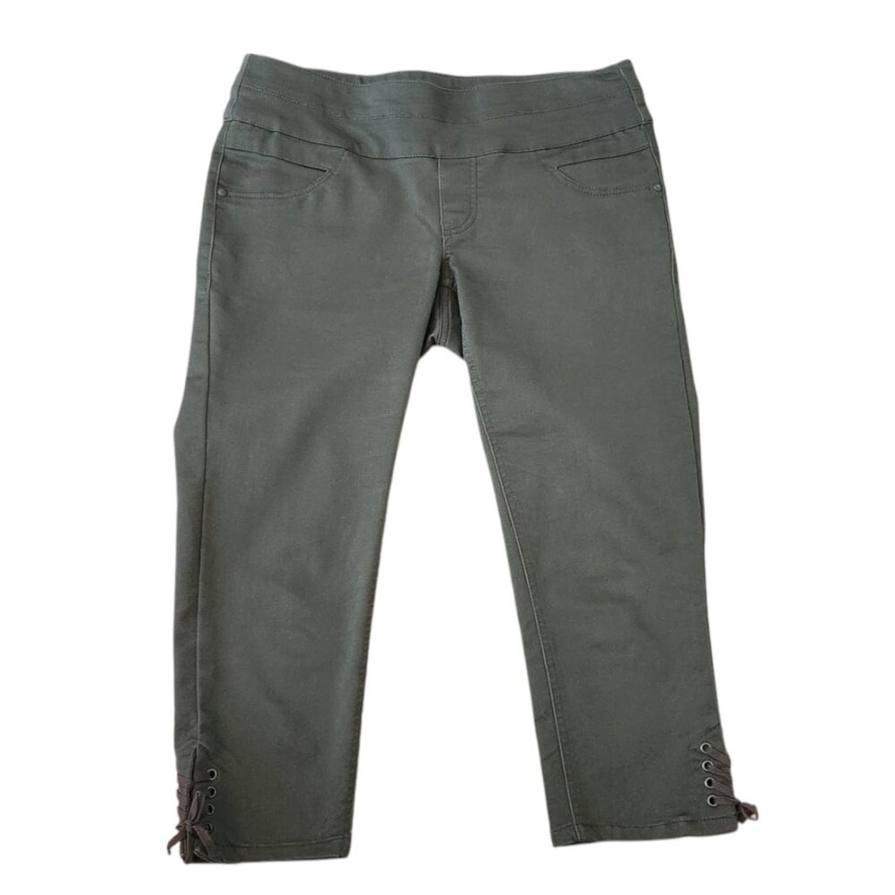 Olive green cropped pants